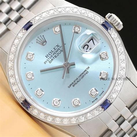 rolex datejust ice blue|rolex datejust blue face diamonds.